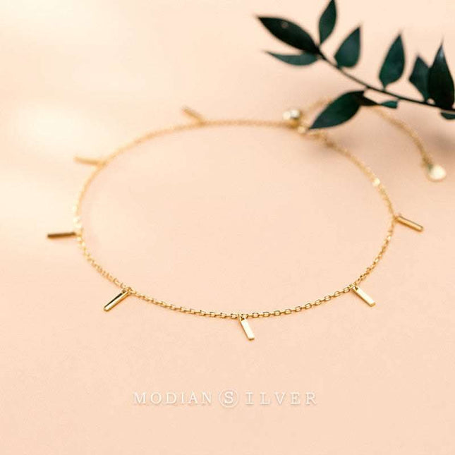 Simple And Colorless Small Strip Colored Gold Feet Chain Fendax 0