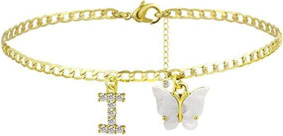 Butterfly Letter Feet Chain Fashion Inlaid Diamond Letter Acrylic Fendax 0