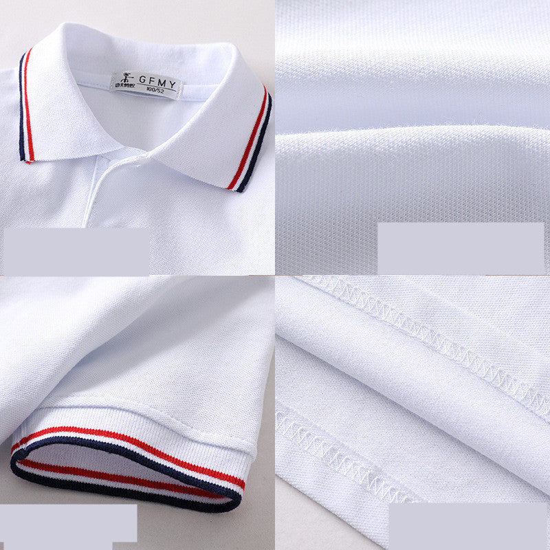 Children's White Lapel T-Shirt