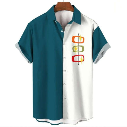 Men's Hawaiian Shirt Casual Button Short Sleeve Fendax 0