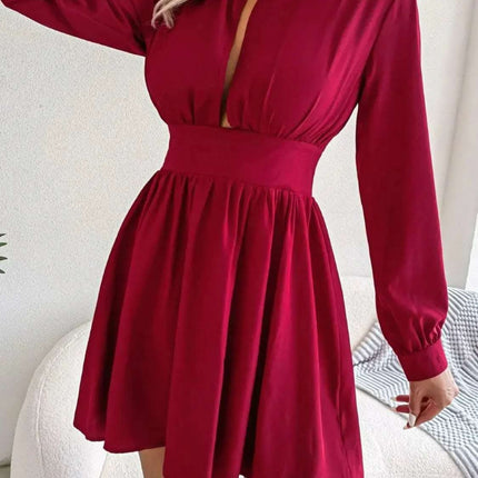 Cutout Turtleneck A-Line Mini Dress Fendax Women