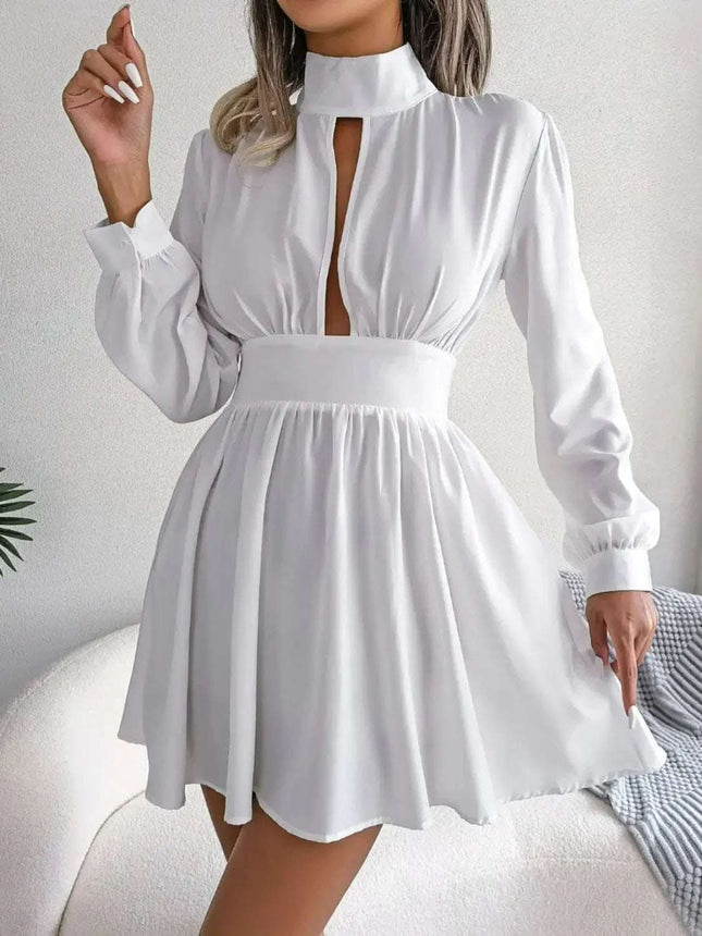 Cutout Turtleneck A-Line Mini Dress Fendax Women
