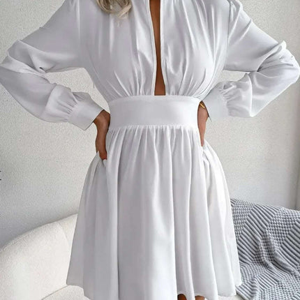 Cutout Turtleneck A-Line Mini Dress Fendax Women