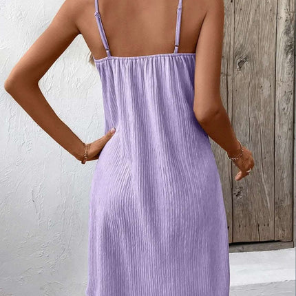 Ivy Lane Textured V-Neck Sleeveless Mini Cami Dress Fendax Women