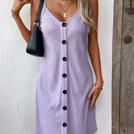 Ivy Lane Textured V-Neck Sleeveless Mini Cami Dress Fendax Women