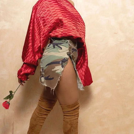 Autumn New Fashion Full Open Skirt Skirt Camouflage Skirt Fendax 0
