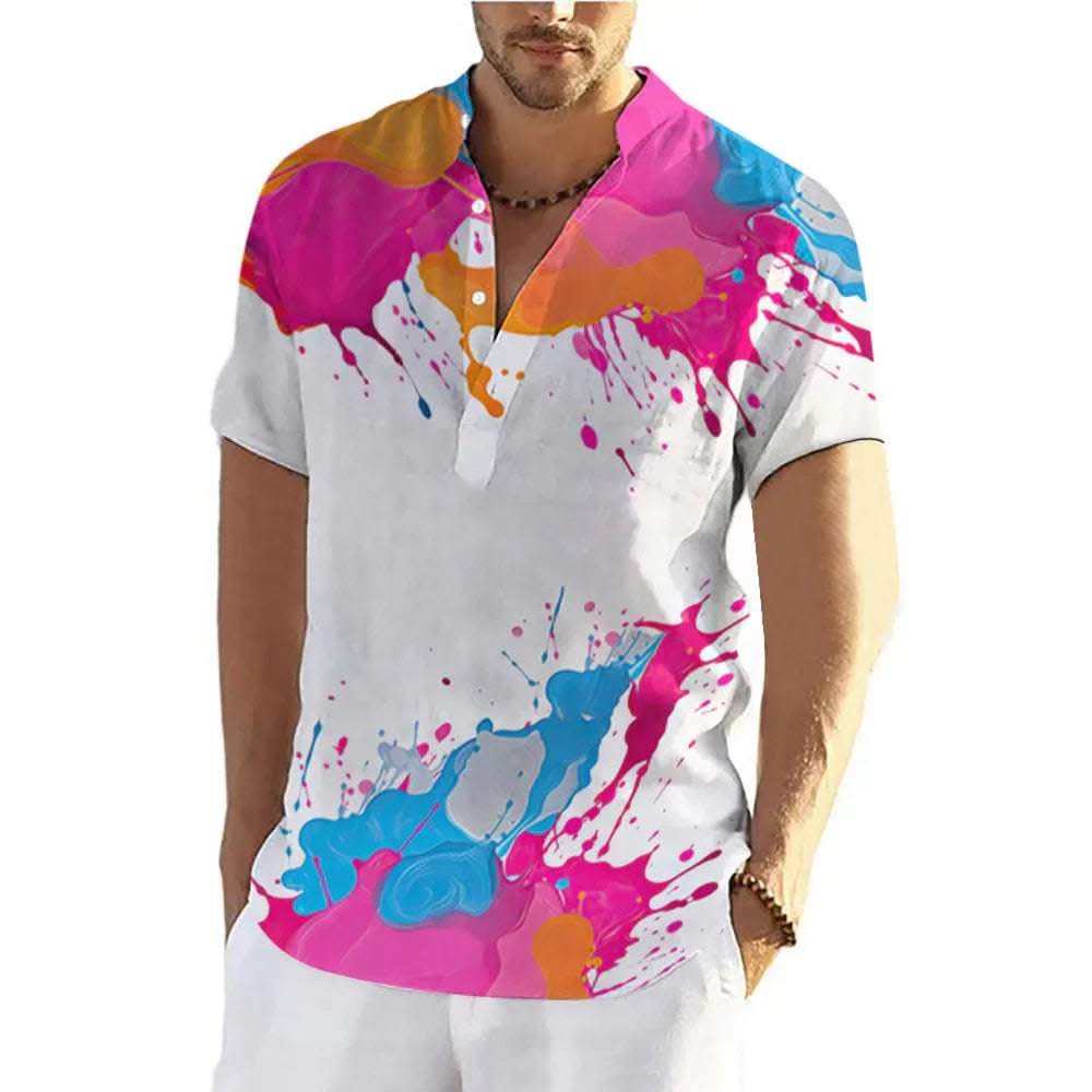 Fashion Summer Graffiti 3D Printing Shirt Men Fendax 0
