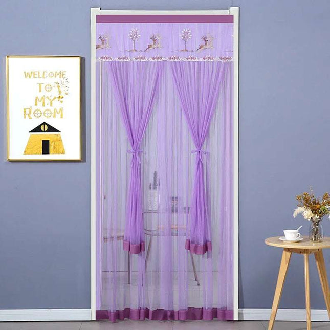 Punch-free Mosquito-proof Curtain Fabric Mesh Curtains Bedroom Lace Partition Four Seasons Household Fendax 0