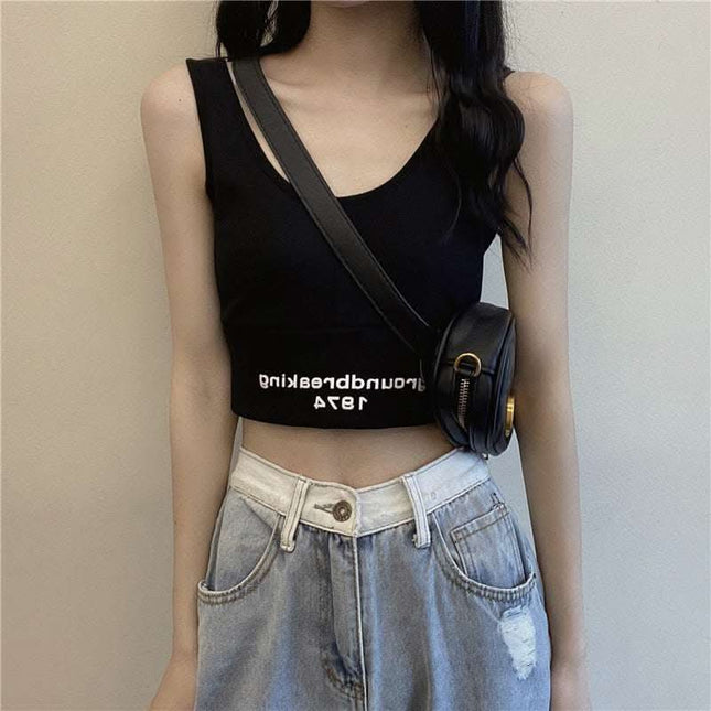 Two-Piece Set Crop-top Short Top Loose High Waist T-shirt Women Fendax 0