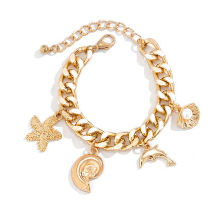 Creative Boho Conch Dolphin Starfish Pendant Choker Necklace Bracelets Women Trendy Vintage Tassel Chain Grunge Jewelry Fashion Jewelry Fendax 0
