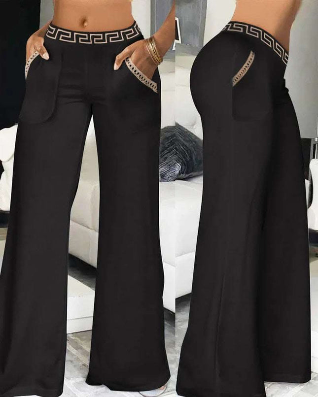 Women's Ribbon High Waist Wide Leg Pants Fendax 0