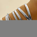 7piece Set Bracelet Silver