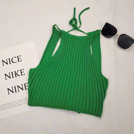 Summer New Women's Clothing Backless Slim Fit Thin Cross Straps Solid Color Camisole Fendax 0