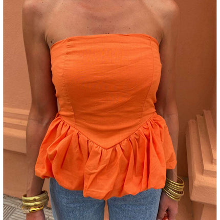 Y2g Tube Top Stitching Sexy Bubble Top Fendax 0