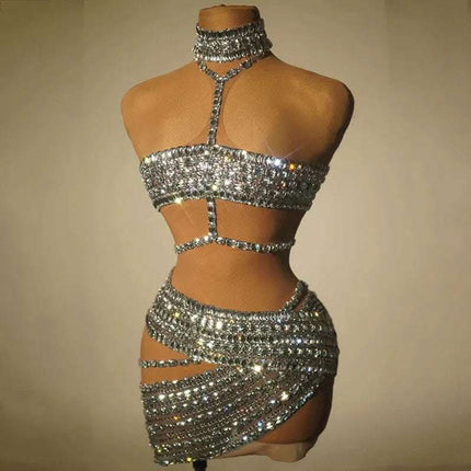 High-end And Fashionable Rhinestone Tube Top Short Skirt Top Vest Fendax 0