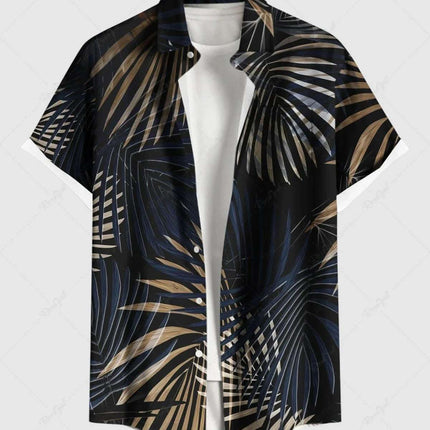 Summer Men's Fashion Trend Stripes Short Sleeve Stand Collar Shirt Fendax 0