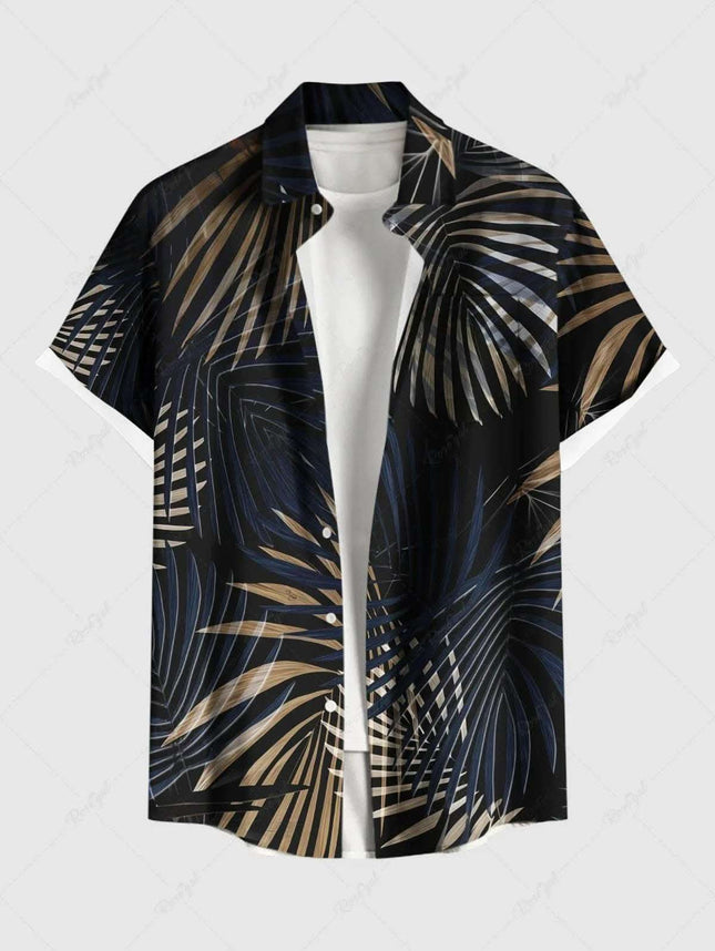 Summer Men's Fashion Trend Stripes Short Sleeve Stand Collar Shirt Fendax 0