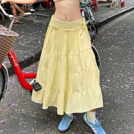 Teenage Leisure Solid Skirt Women's Summer Sweet Bow Fendax 0
