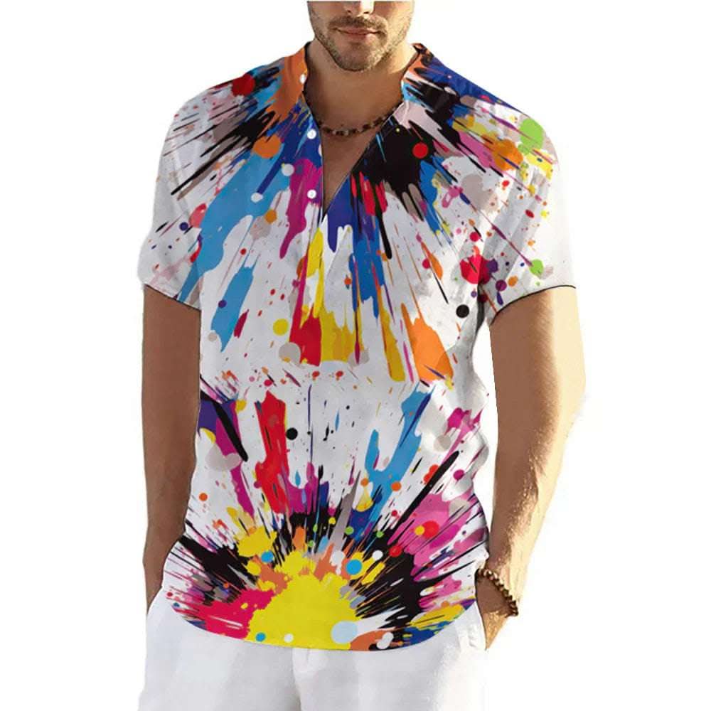 Fashion Summer Graffiti 3D Printing Shirt Men Fendax 0