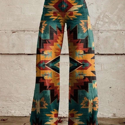 Wide-legged Pants Thermal Transfer Bell-bottom Pants Simulation Denim Trousers Fendax 0