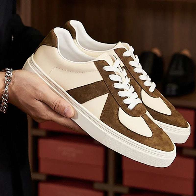 Retro Color Matching Couple Casual Flat Skateboard Shoes Fendax 0