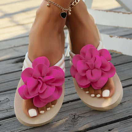 Plus Size Slippers Flower Solid Color Slippers Flip Flops Fendax 0