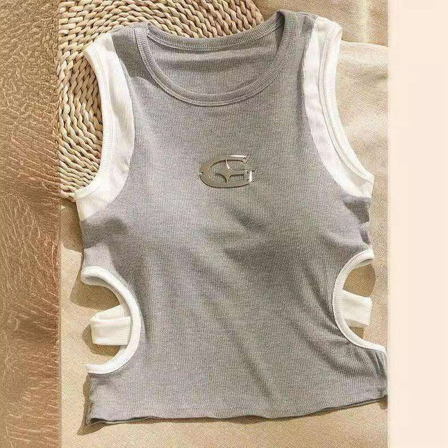 Design Sense Midriff Outfit Sleeveless Vest Slim Top For Women Fendax 0