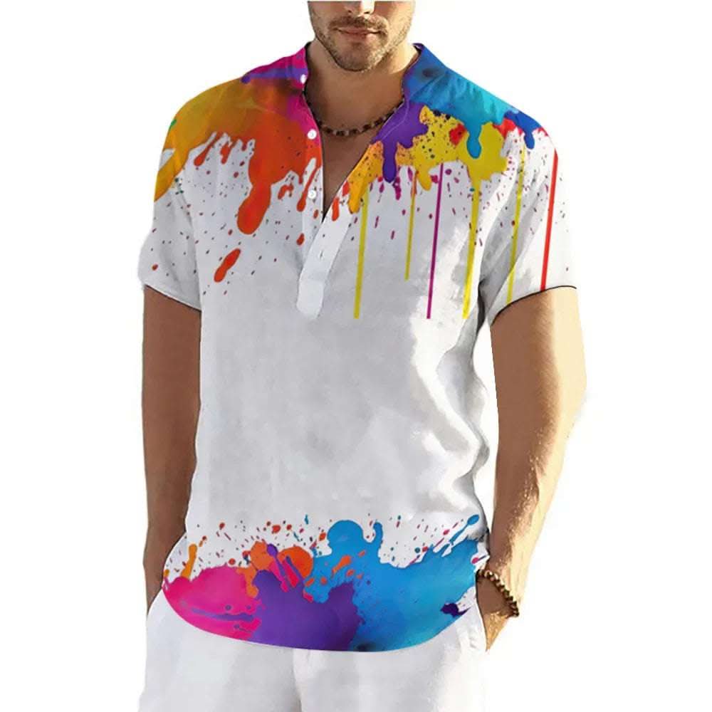Fashion Summer Graffiti 3D Printing Shirt Men Fendax 0