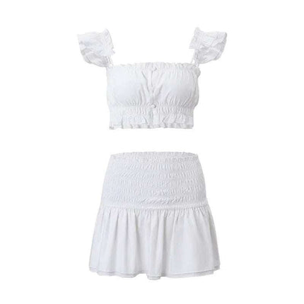 Flying Sleeves Camisole Pleated Skirt Skirt Outfit Women Fendax 0