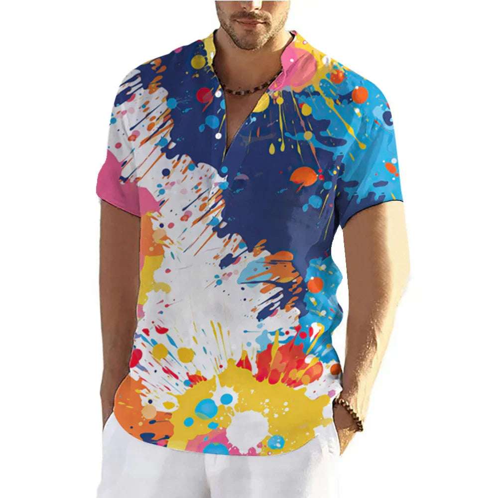 Fashion Summer Graffiti 3D Printing Shirt Men Fendax 0