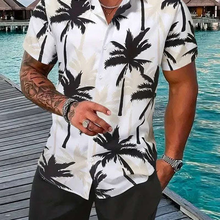 Fashion Men's Hawaii 3D Printed Short Sleeve Suit Fendax 0