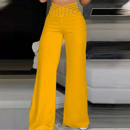 Women's Ribbon High Waist Wide Leg Pants Fendax 0
