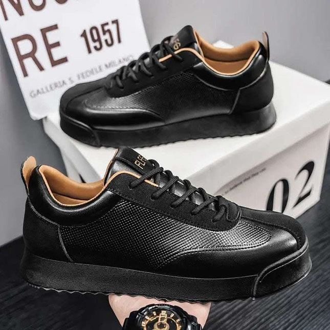 Black Work Casual Leather Shoes Low-cut Fendax 0