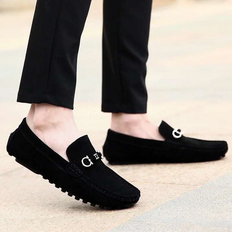 Men's Slip-on Cowhide Business Casual Leather Shoes