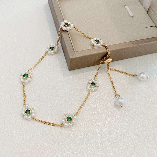 Pearl Flowers Bracelet All-match Fashion Adjustable Chain Bracelet Fendax 0