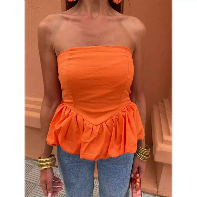 Y2g Tube Top Stitching Sexy Bubble Top Fendax 0