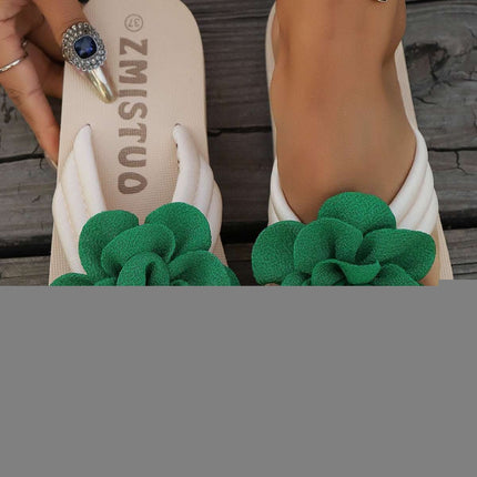 Plus Size Slippers Flower Solid Color Slippers Flip Flops