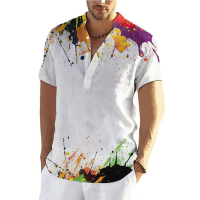 Fashion Summer Graffiti 3D Printing Shirt Men Fendax 0