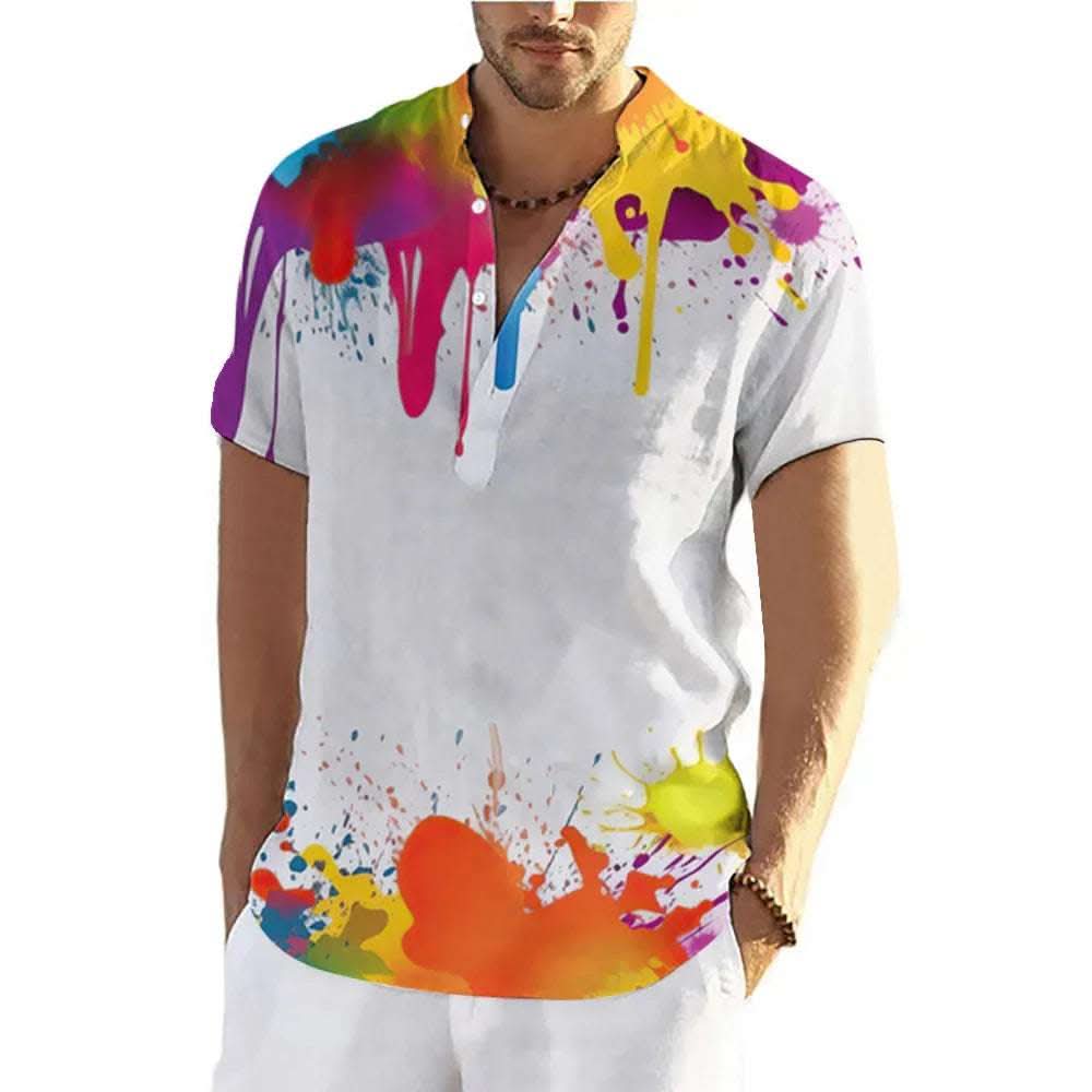 Fashion Summer Graffiti 3D Printing Shirt Men Fendax 0