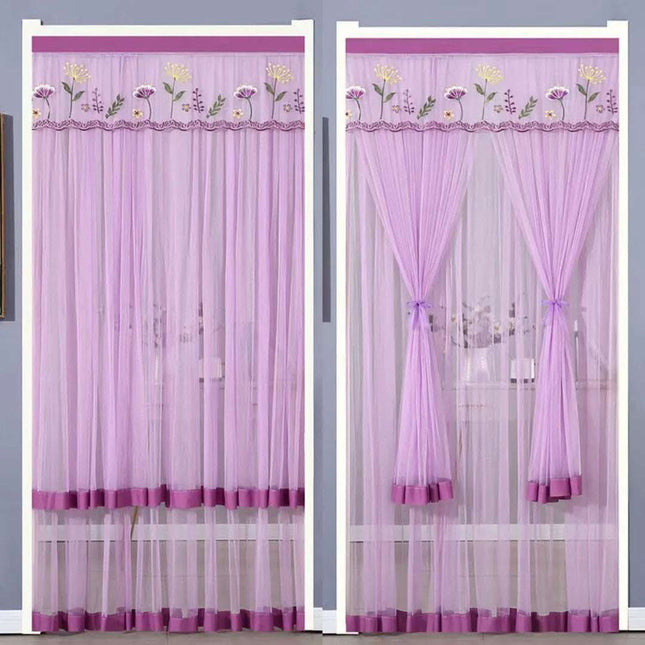 Punch-free Mosquito-proof Curtain Fabric Mesh Curtains Bedroom Lace Partition Four Seasons Household Fendax 0