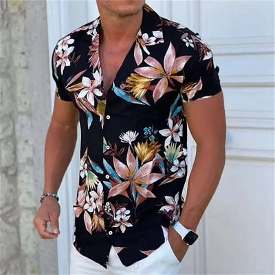 Men's Shirt Printed Beach Short Sleeve Top Fendax 0