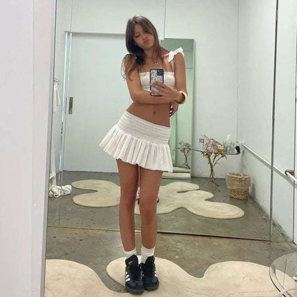 Flying Sleeves Camisole Pleated Skirt Skirt Outfit Women Fendax 0