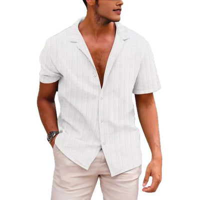 Summer Lapels Solid Color Shirt Button Fendax 0