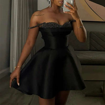 New Elegant Sequin Stitching Bandeau Sling Dress Fendax 0