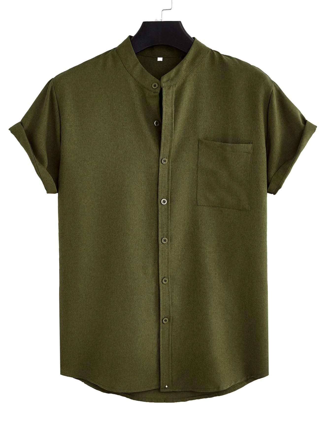 Men's Solid Color Casual Shirt With Pocket Fendax 0