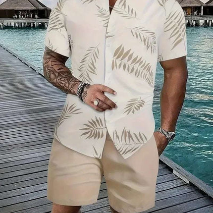 Fashion Men's Hawaii 3D Printed Short Sleeve Suit Fendax 0