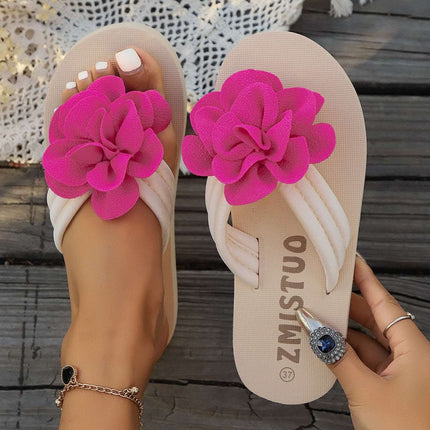 Plus Size Slippers Flower Solid Color Slippers Flip Flops Fendax 0
