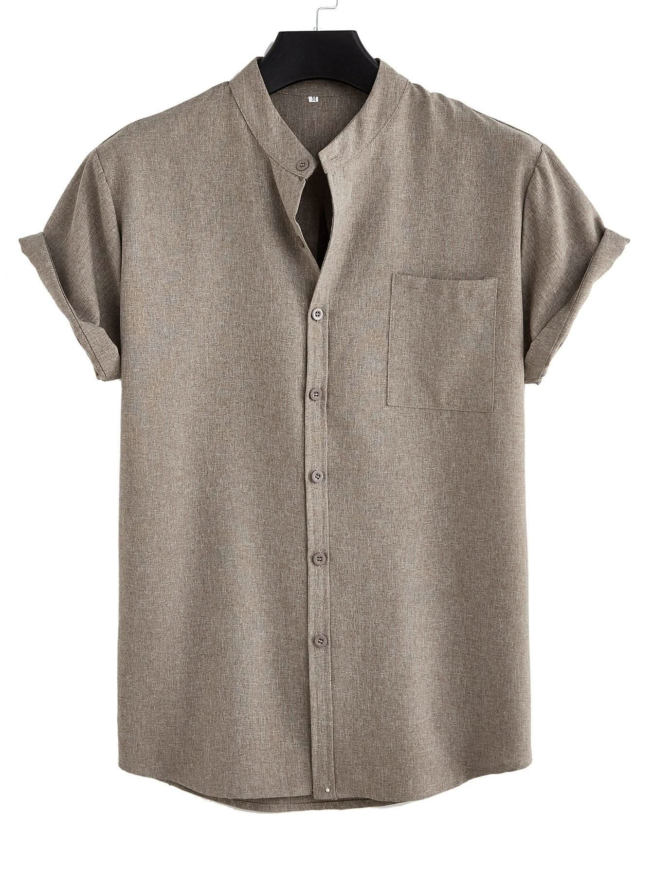 Men's Solid Color Casual Shirt With Pocket Fendax 0