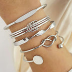 5piece Set Bracelet Silver