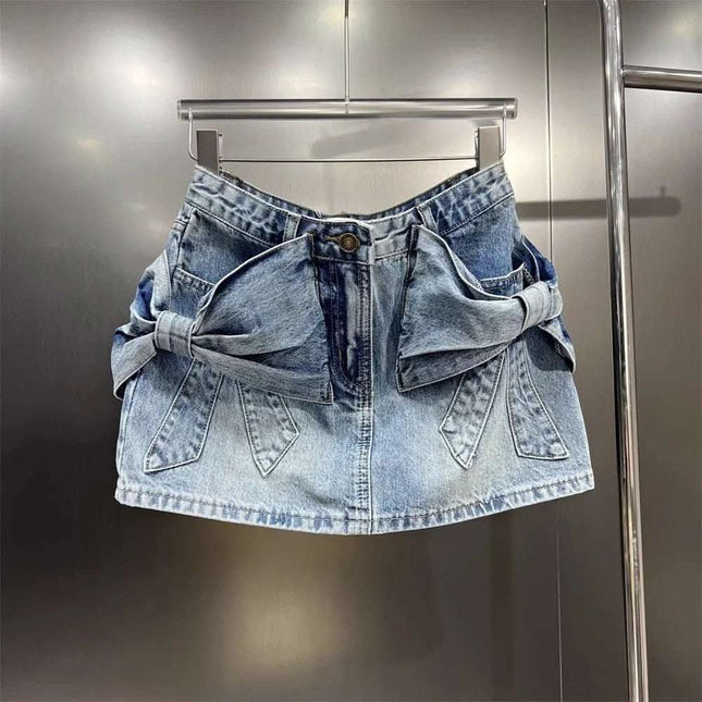 Three-dimensional Bow Denim Skirt Fendax 0
